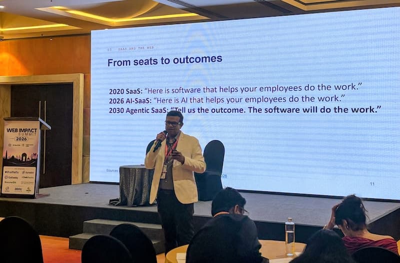 Session on SaaS and agentic AI at Web Impact Summit 2026